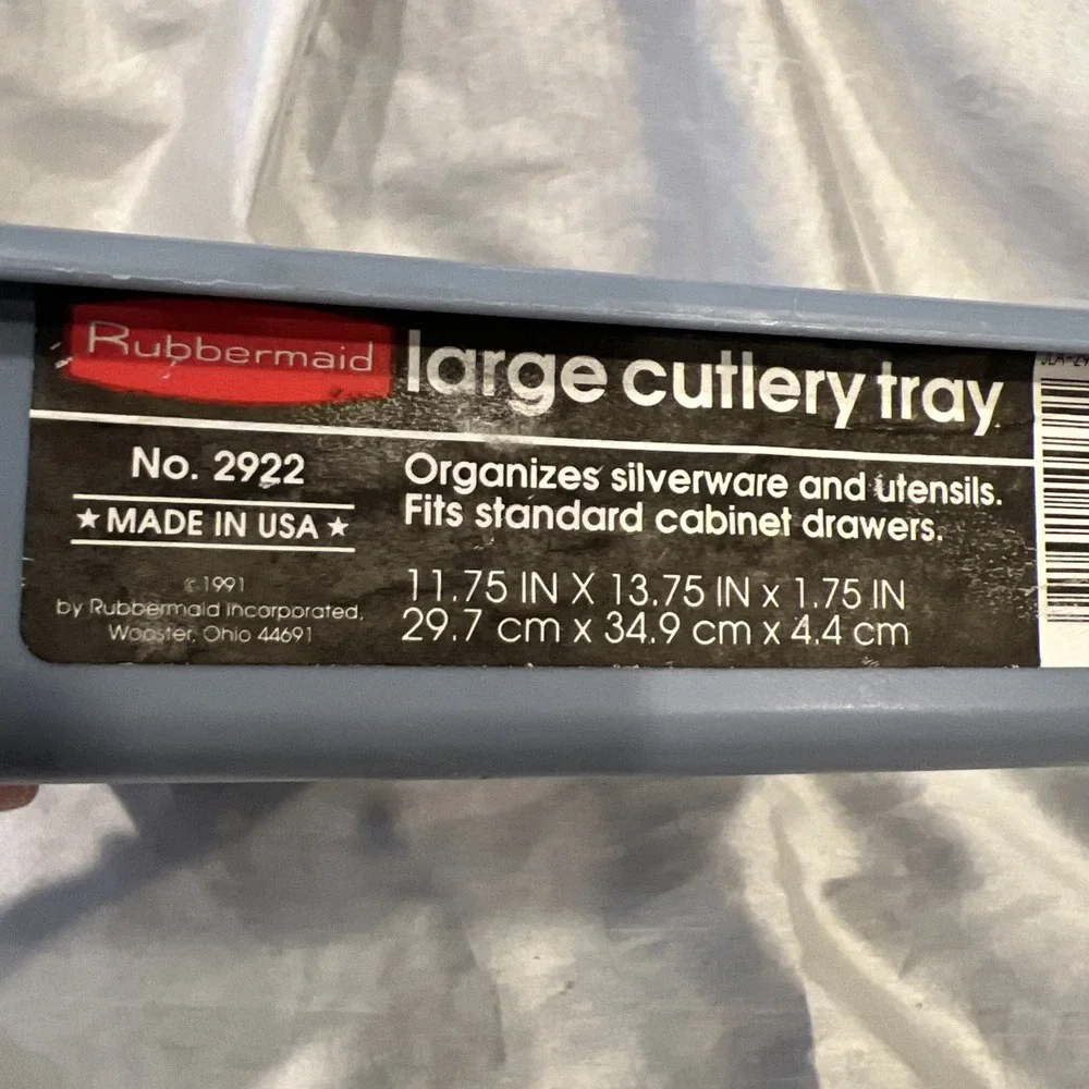 Vintage‎ Rubbermaid 2922 Light Blue Silverware Flatware Utensil Organizer Tray